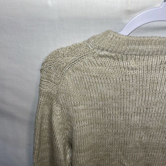 J.C. Penney Women’s Pullover Sweater Size Large Beige Cable Knit Going Out Party - Picture 11 of 12